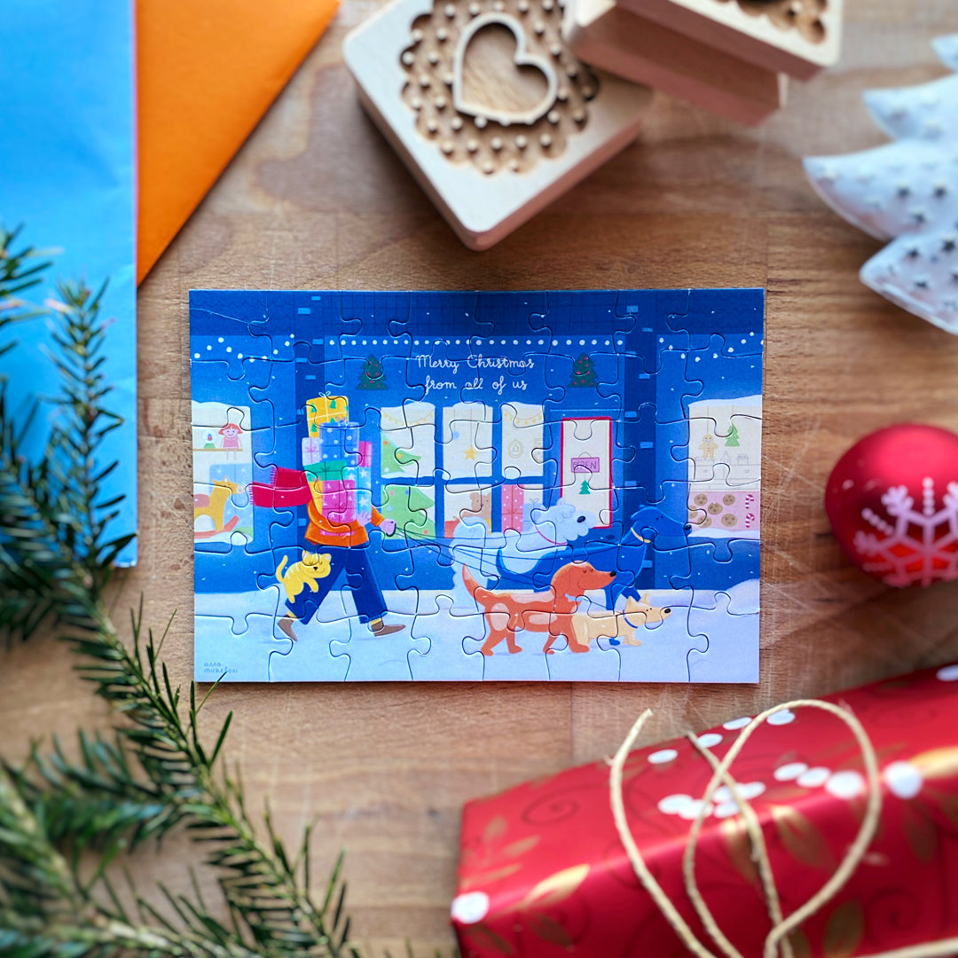 Piece & Love | Puzzle Card | Merry Christmas from all of Us by Anna Micheloni